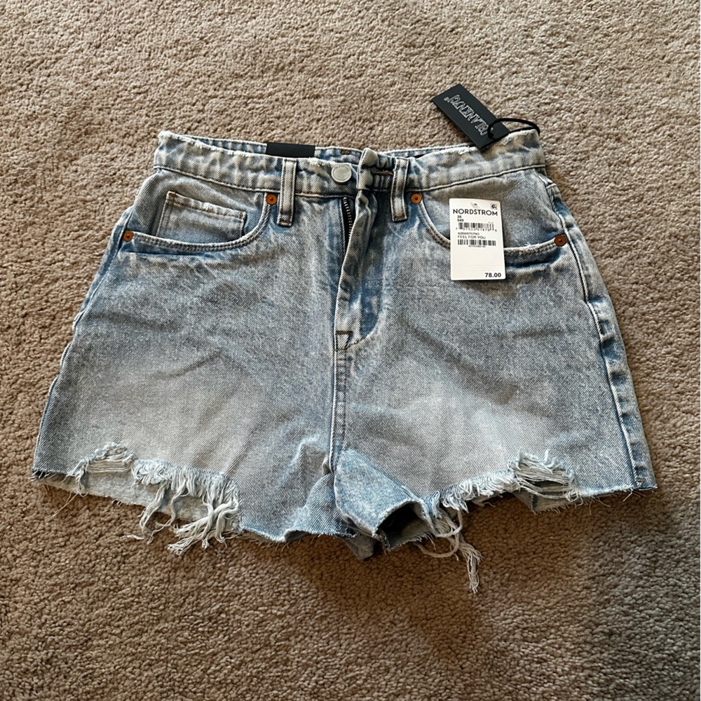 Blank NYC Light Blue Distressed Jean Shorts